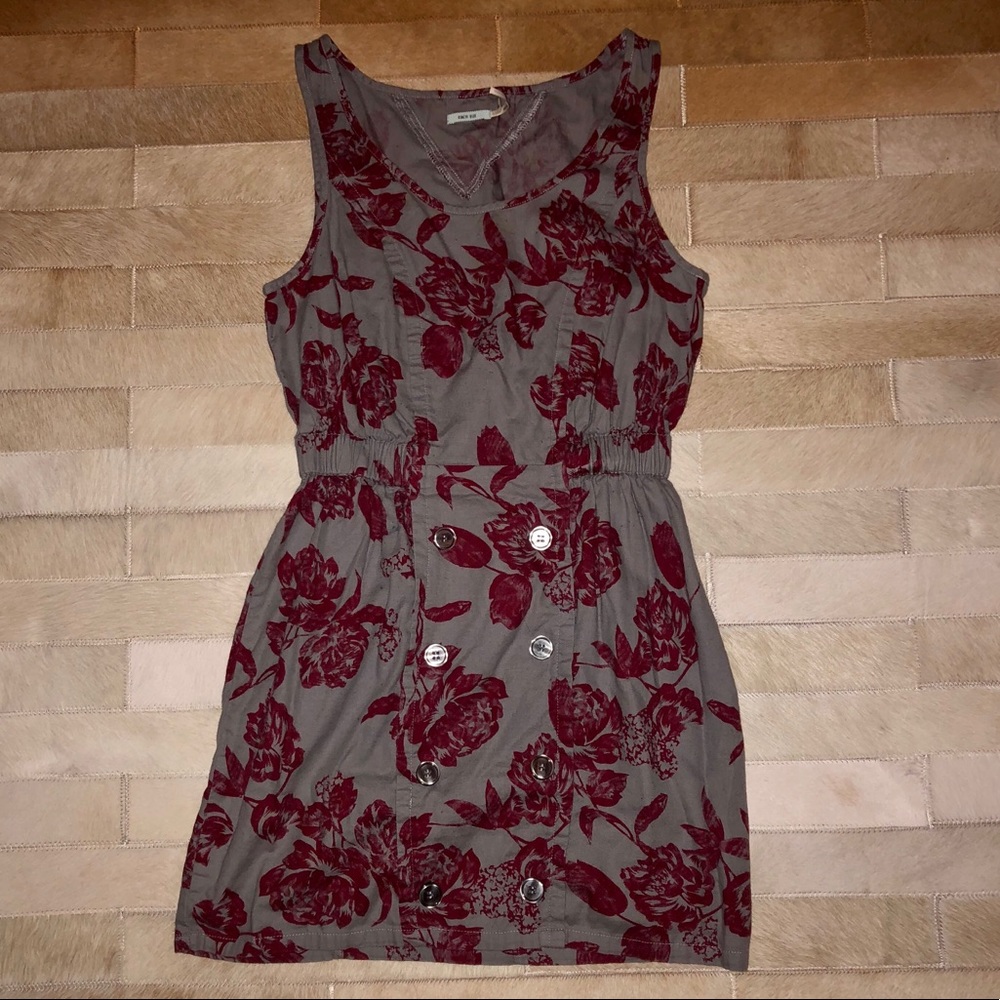 Grey Floral Dress By Urban Outfitters